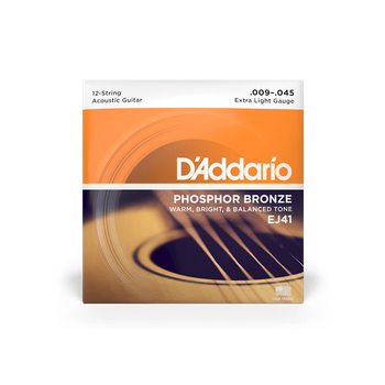 Струны для акустической гитары DʼADDARIO EJ41 Phosphor Bronze 12-String Extra Light (09-45)
