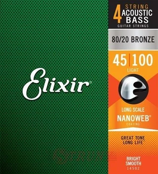 Струны для бас-гитары Elixir 4S AB LS L