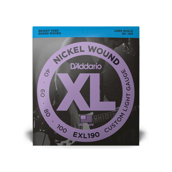 Струны для бас-гитары DʼADDARIO EXL190 XL Nickel Wound Bass Custom Light (40-100)