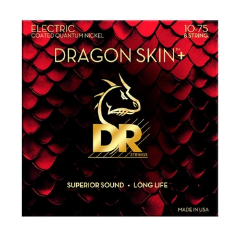 Струны для гитары DR Strings DRAGON SKIN+ Electric - Medium 8-String (10-75)