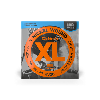 Струни для електрогітари DʼADDARIO EJ20 XL Nickel Wound Jazz Extra Light (10-49)