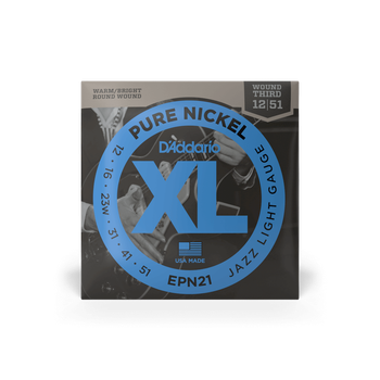 Струны для электрогитары DʼADDARIO EPN21 XL Pure Nickel Jazz Light (12-51)