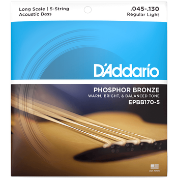 Струны для бас-гитары DʼADDARIO EPBB170-5 Acoustic Bass Phosphor Bronze Light 5-String (45-130)