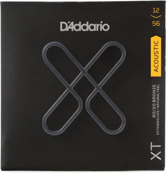 Струны для акустической гитары DʼADDARIO XTABR1256 XT 80/20 Bronze Light Top/Medium Bottom (12-56)