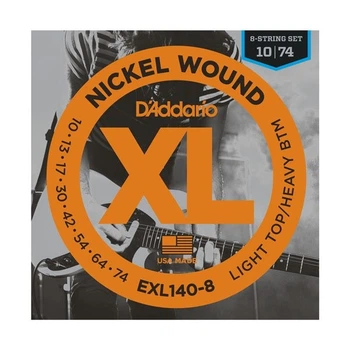 Струны для электрогитары DʼADDARIO EXL140-8 XL Nickel Wound Light Top/Heavy Bottom 8-String (10-74)
