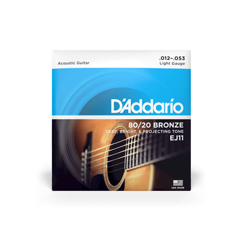 Струны для акустической гитары DʼADDARIO EJ11 80/20 Bronze Regular Light (12-53)