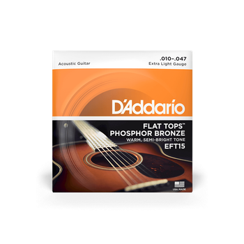 Струны для акустической гитары DʼADDARIO EFT15 Flat Tops Phosphor Bronze Extra Light (10-47)