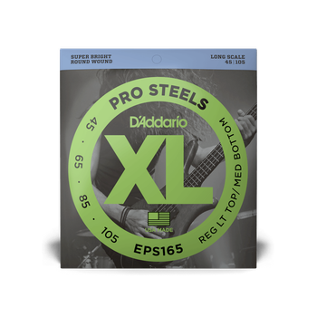 Струны для бас-гитары DʼADDARIO EPS165 XL ProSteels Reg Light Top/Med Bottom (45-105)