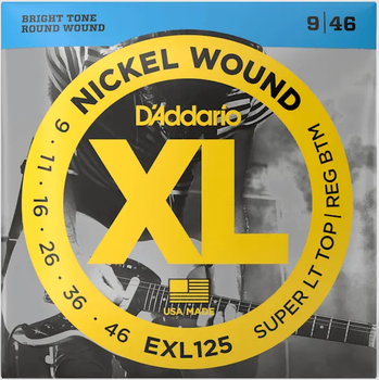 Струны для электрогитары DʼADDARIO EXL125 XL Nickel Wound Super Light Top/Regular Bottom (09-46)