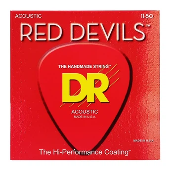 Струны для акустической гитары DR Strings Red DEVILS Acoustic - Custom Light (11-50)