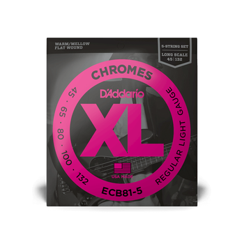 Струны для бас-гитары DʼADDARIO ECB81-5 XL Chromes Bass Regular Light 5-String (45-132)