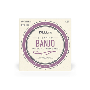 Струны для банджо DʼADDARIO EJ57 Banjo Nickel Plated Steel Custom Medium (11-22)