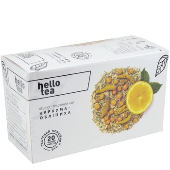 Чай Hello tea Куркума-обліпиха 20 пакетиків (4820208950312)