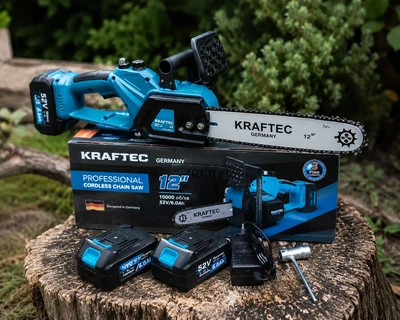 Мини электропила для обрезки древесины Krafftec Легкая аккумуляторная пила для дома 52V 6Ah