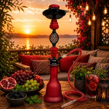 Кальян Hookah Rami Carbon Red висотою 58 см на 1 особу