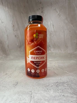 Сироп со вкусом персика без сахара, 0 калорий, SOLOSVIT, 500 мл