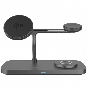Безпроводное зарядное устройство Proove Magnetic Field 3 in 1 / 15W / QI / для телефона, часов и наушников / (Чёрный)