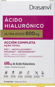 Дієтична добавка Drasanvi Hyaluronic Acid 600 мг 60 таблеток (8436628330304)