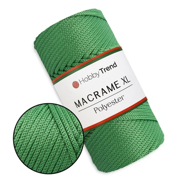 Пряжа Hobby Trend Macrame XL, Травяно-зелений №172, поліефірний шнур для макраме 3 мм, 250 г/130 м, для в'язання сумок, кошиків та декору