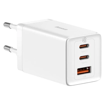 МЗП Baseus GaN5 Pro 65W PD USB/2Type-C + кабель Type-C White (CCGP120202)