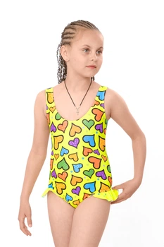 Дитячий купальник для дівчинки з принтом NoBrand 104 Жовтий (p-20468-244408)