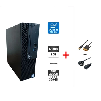 Компьютер Dell OptiPlex 3050 SFF / Intel Core i5-7400 (4 ядра по 3.0 - 3.5 GHz) / 8 GB DDR4 / 256 GB SSD + 320 GB HDD / Intel HD Graphics 630 / DVD-ROM / Windows 11 Pro б/у