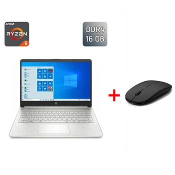 Ноутбук HP Laptop 14-FQ1025NR / 14" (1920x1080) IPS / AMD Ryzen 5 5500U (6 (12) ядер по 2.1 - 4.0 GHz) / 16 GB DDR4 / 256 GB SSD / AMD Radeon Graphics 448SP / WebCam б/у + Подарок Беспроводная мышь USB