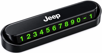 Паркувальна табличка Jeep з номером телефона в авто