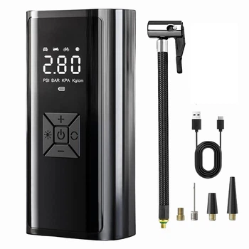 Компрессор портативный с Power Bank, LED дисплеем и фонариком 6000 мАч для шин