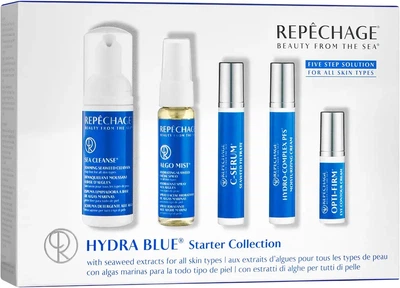 Zestaw do pielęgnacji twarzy Repechage Hydra Blue Pianka do mycia twarzy 50 ml + Spray do twarzy 30 ml + Serum 10 ml + Krem 10 ml + Krem pod oczy 5 ml (675765041768)
