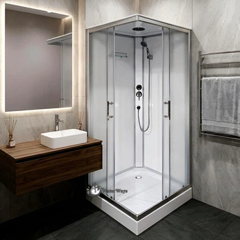 Гидромассажный бокс Sunways 90х90х215 см квадратный низкий поддон матовое стекло 5 мм