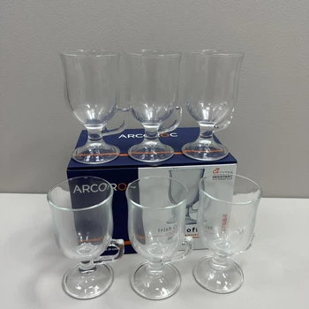 Набор стеклянных чашек на ножке 240 мл d-7,5 см, h-14 см 6 шт ARCOROC IRISH COFFEE V8847 прозрачных