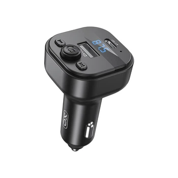 FM-трансмітер XO BCC18 USB-A OTG/USB-C Car Charger Type-C 3A чорний