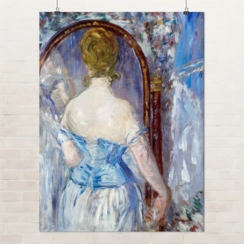 Постер Перед дзеркалом, Едуар Мане, Édouard Manet, Before the Mirror, A3 40×30 см (id6668)
