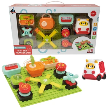 Сенсорно-моторний набір Askato Mini klub Montessori 10 елементів з платою (128207)