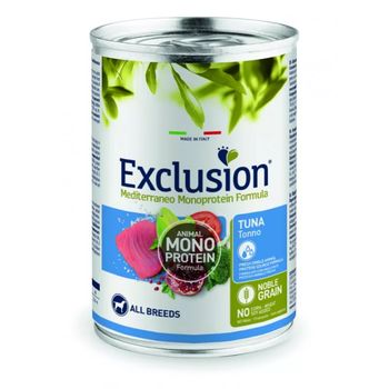 Вологий корм для дорослих собак усіх порід Exclusion Noble Grain Adult Tuna з тунцем, 400 г (консерва)