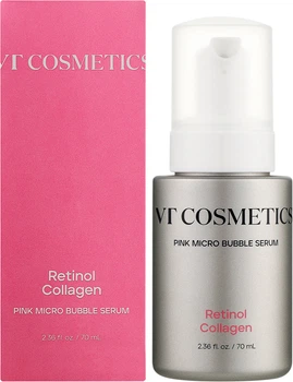 Микропенная сыворотка для лица VT Cosmetics Retinol Collagen Pink Micro Bubble Serum с ретинолом и коллагеном 70 мл (8803463013288)