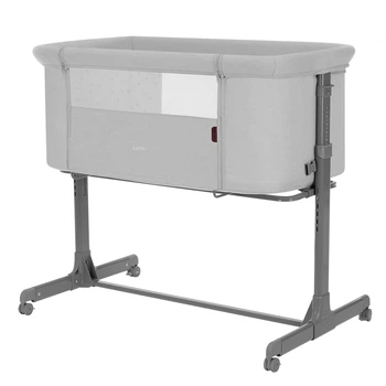 Детская кроватка CARRELLO Luna CRL-16505 приставная кроватка 2в1 для совместного сна, от рождения до 9 кг, регулировка высоты 6 положений, регулировка угла наклона, боковая стенка на молнии, 4 колеса с тормозом, матрасик в комплекте Carbon Grey