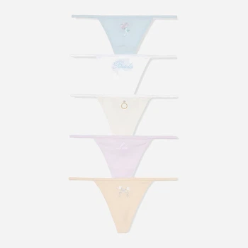 Набор трусиков стринги женских хлопковых Victoria's Secret 321760392 XS 5 шт Пастельный микс (1159863635)