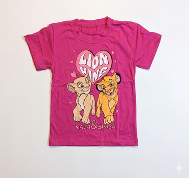 Дитяча футболка "Simba та Nala" Рожева (розмір 86-92см)
