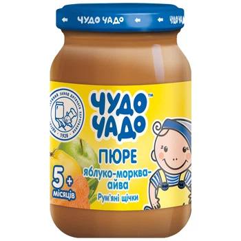 Детское пюре Чудо-Чадо яблоко, морковь и айва 5м+ 170 г (4820016251434)