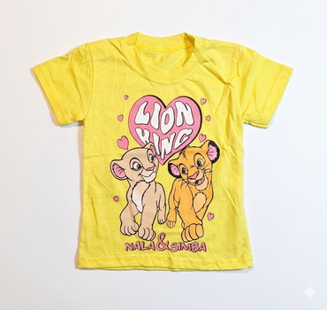 Дитяча футболка "Simba та Nala" Жовта (розмір 98-104см)