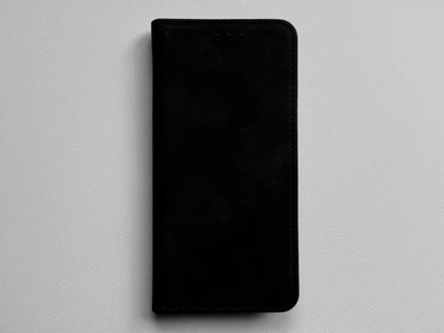 Защитный чехол-книжка K'try для Apple iPhone 16 черный, из матовой искусственной кожи со слотами для карт