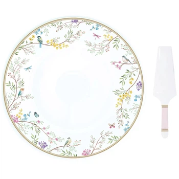 Блюдо для торта с лопаткой Easy Life Birds Melody 32 см (R1112#BIME)