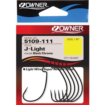 Крючок Owner J-Light 5109 Worm Hook #1 (6 шт/уп)
