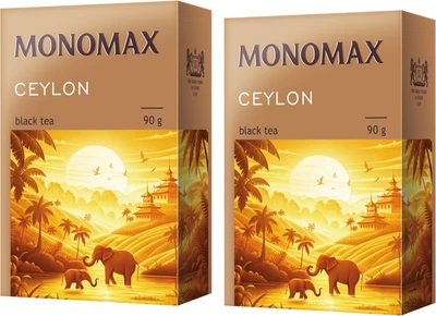 Упаковка чая Мономах черного цейлонского Ceylon 90 г х 2 шт (2000006781024)
