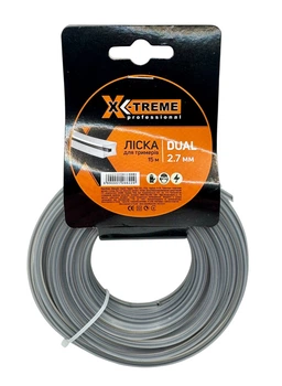 Леска для мотокосы X-TREME DUAL 2,7 мм × 15 м квадрат армированный