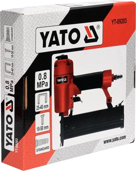 Zszywacz pneumatyczny YATO na zszywki 25-40mm i gwoździe płaskie 10-50 mm YT-09203 (5906083034381)