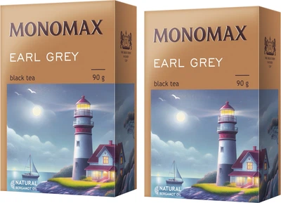 Упаковка цейлонского черного чая Мономах Earl Grey 90 г х 2 шт (2000006780812)