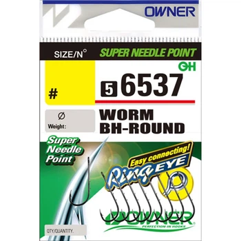 Крючок Owner Worm BH-Round 56537 #6 (9 шт/уп)